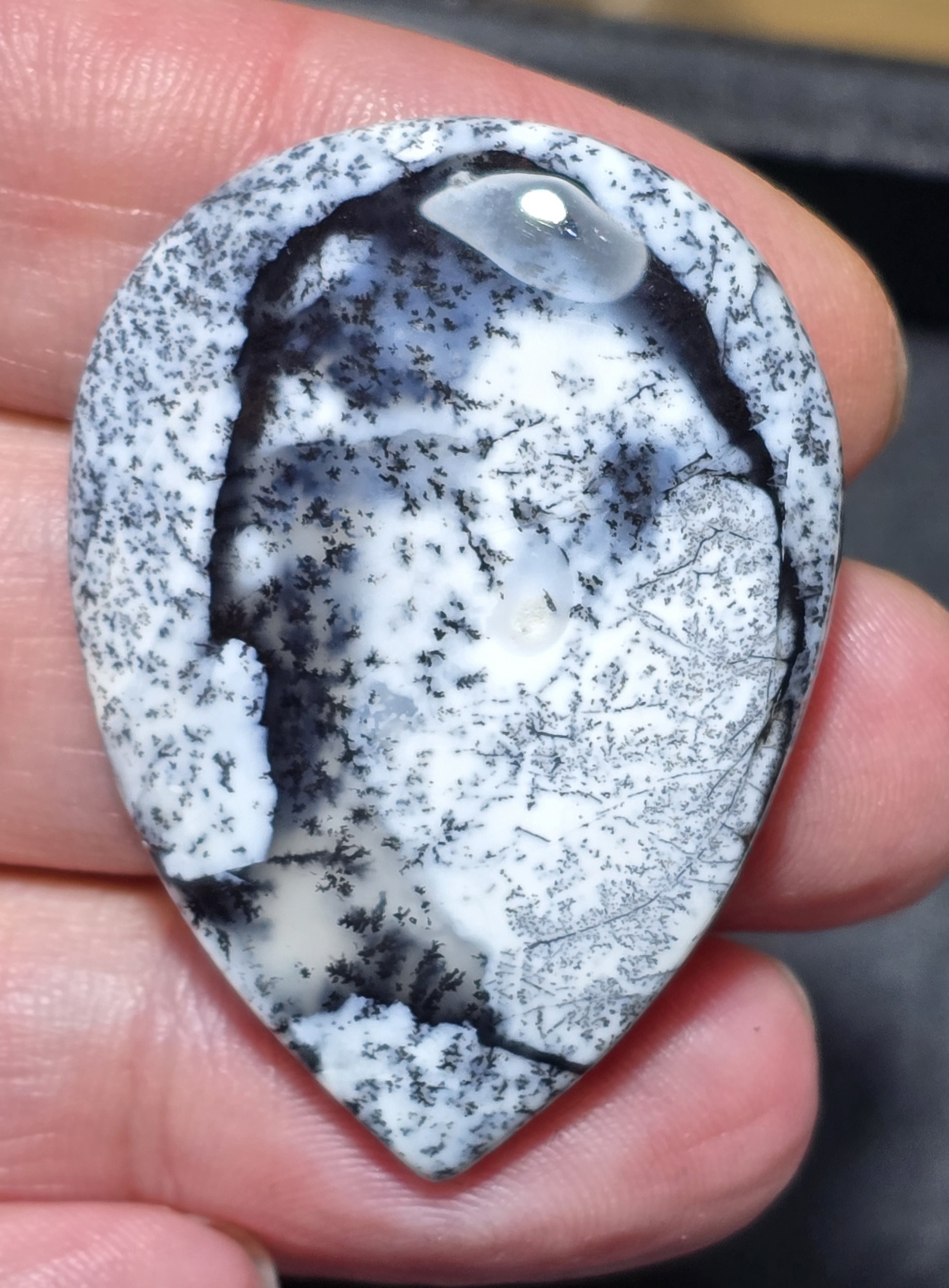 44x32mm Dendritic chalcedony cabochon