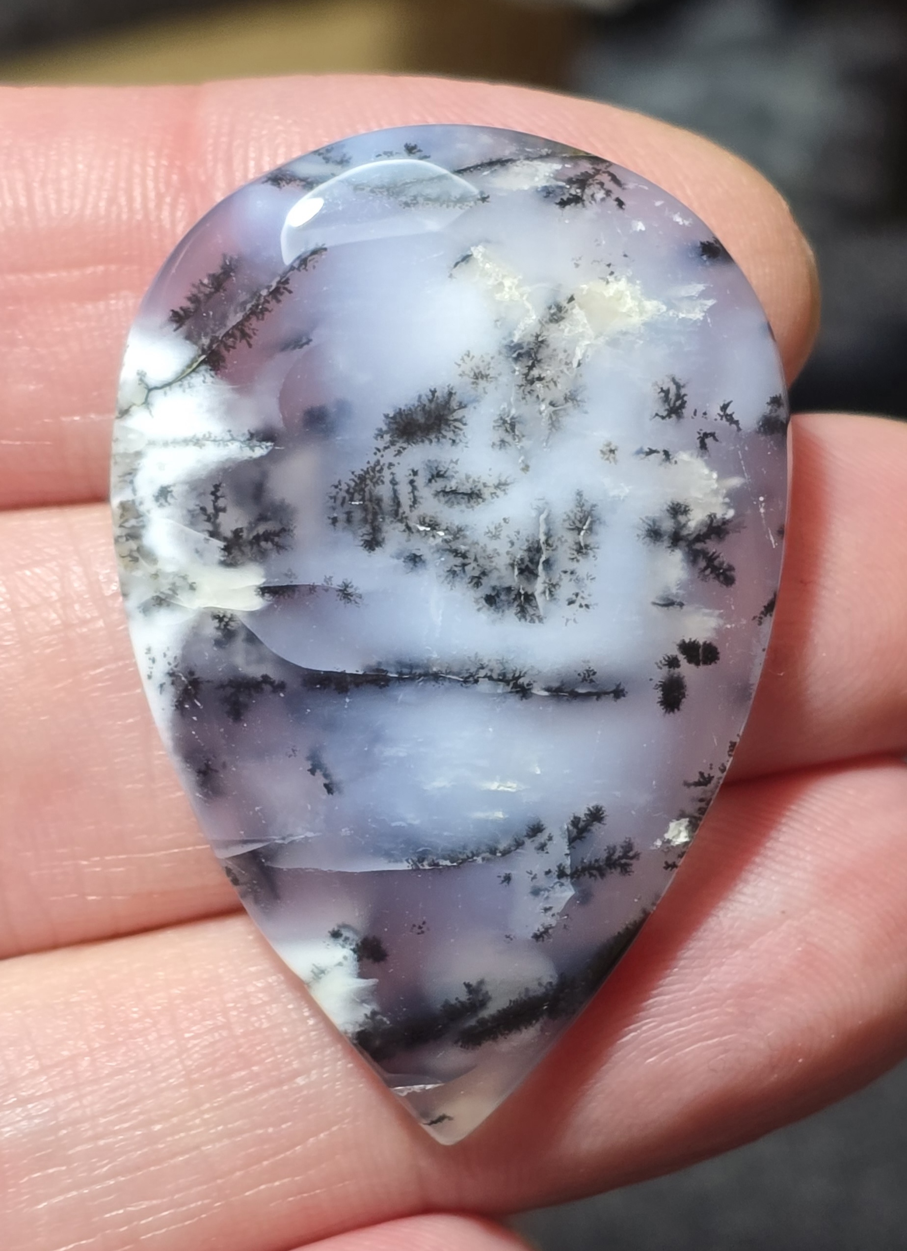 45x30mm Dendritic chalcedony cabochon