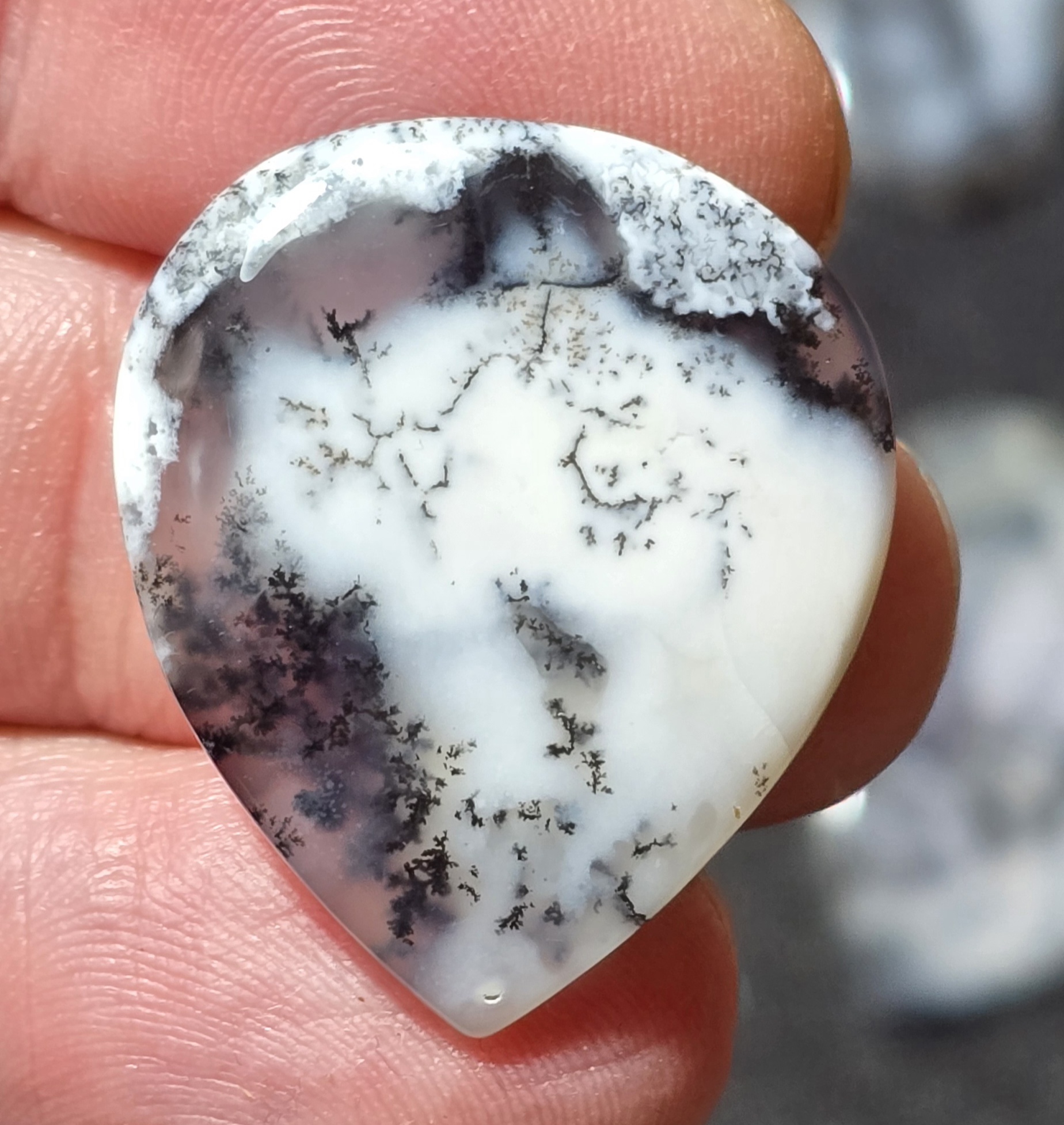 29x25mm Dendritic chalcedony cabochon