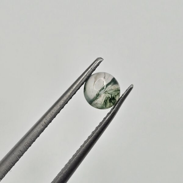 5mm round moss agate cabochon