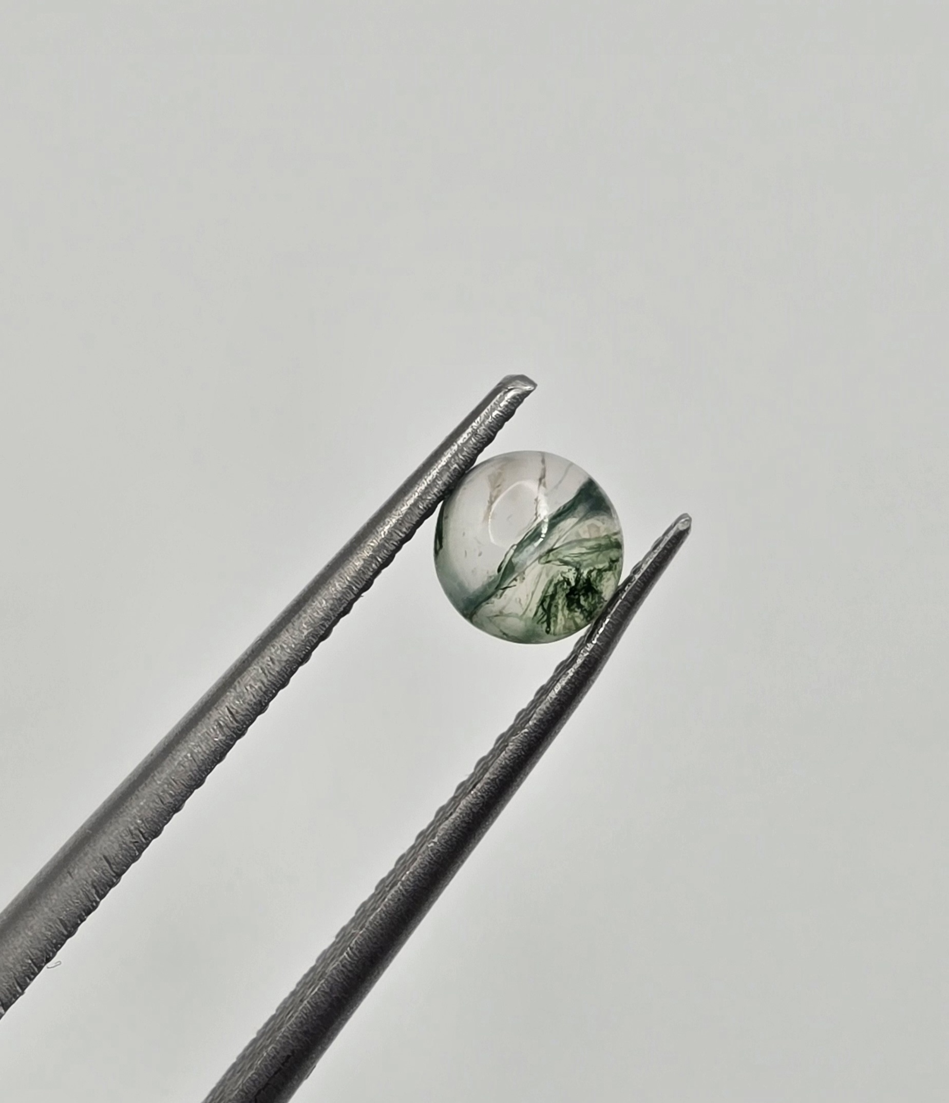 5mm round moss agate cabochon