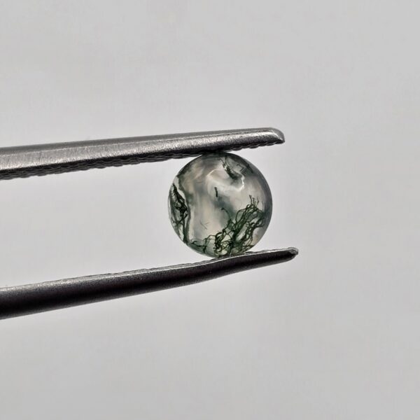 5mm round moss agate cabochon