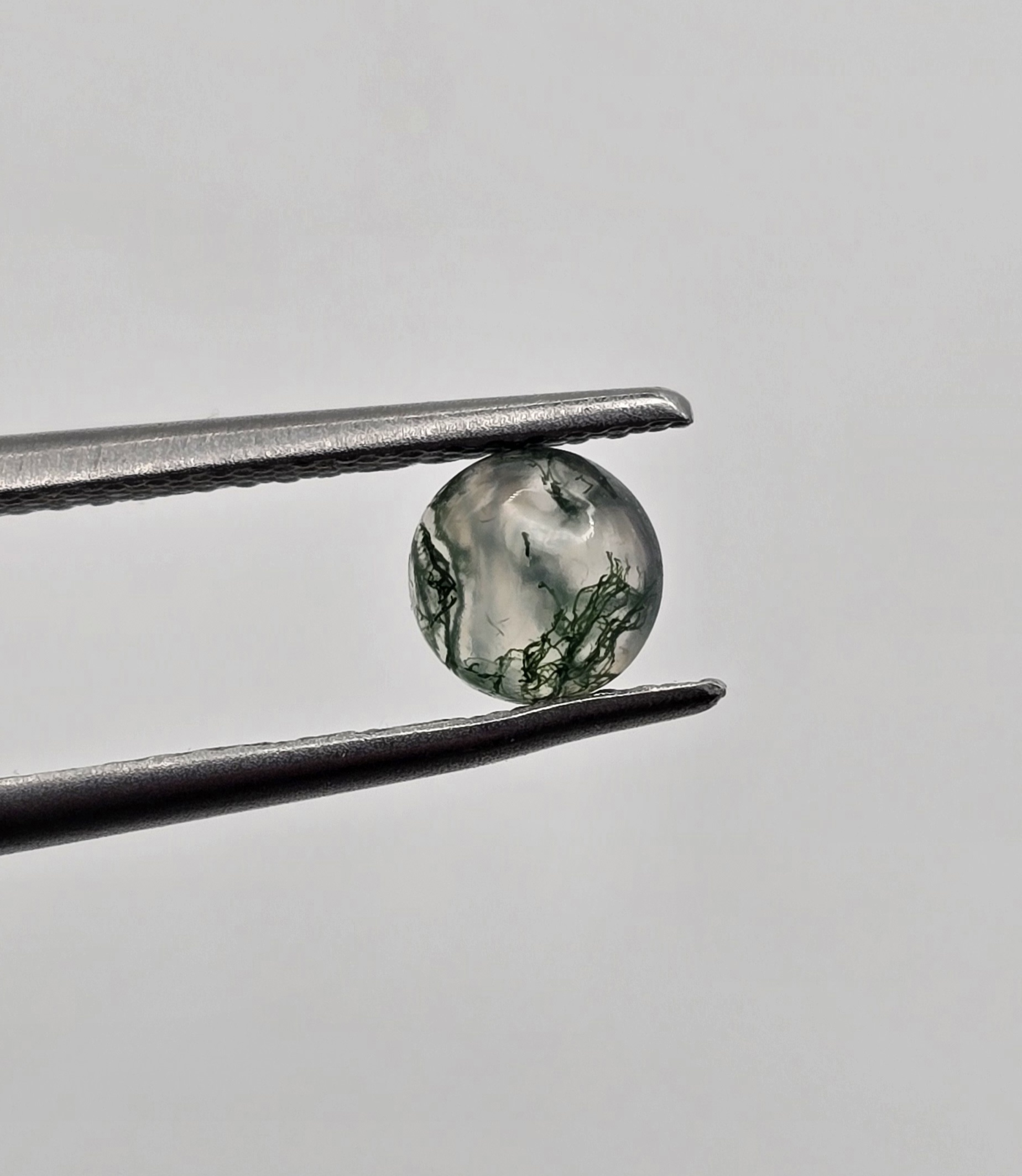 5mm round moss agate cabochon