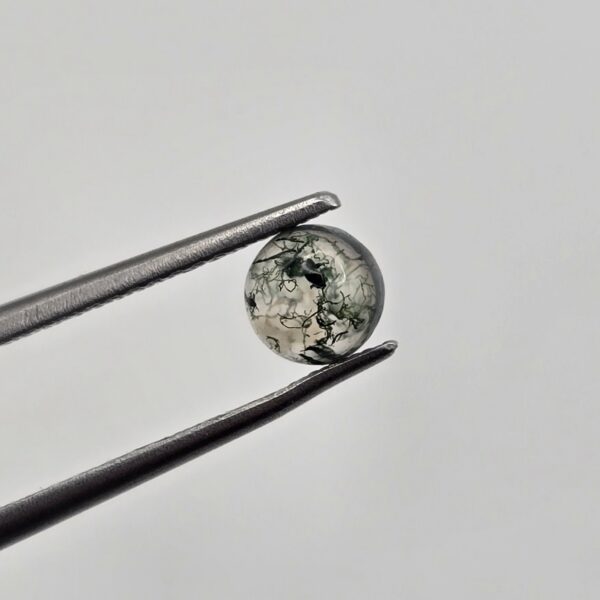 5mm round moss agate cabochon