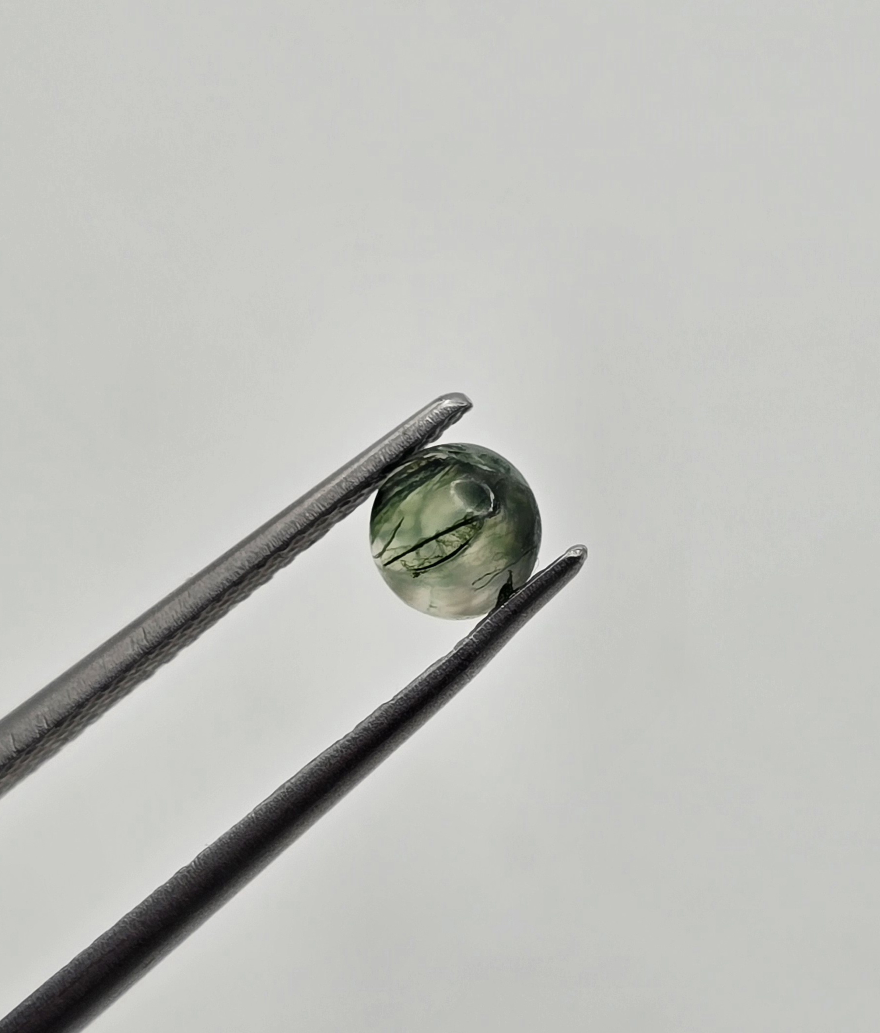 5mm round moss agate cabochon