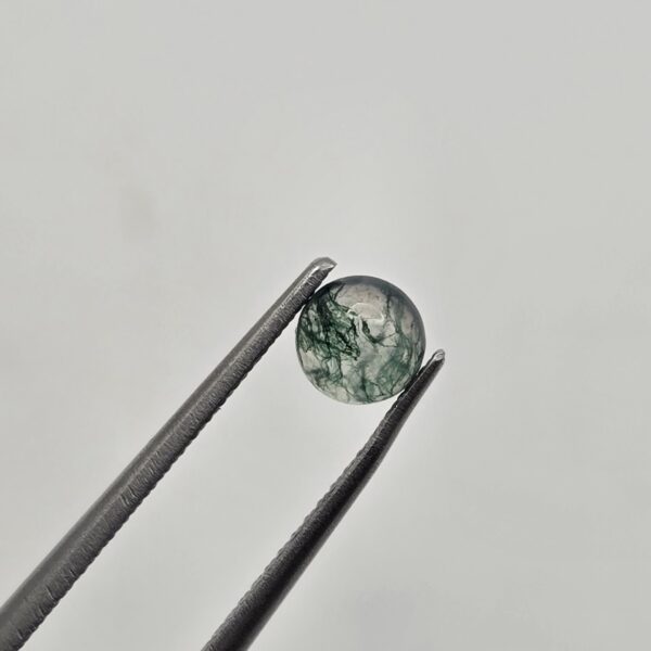 5mm round moss agate cabochon