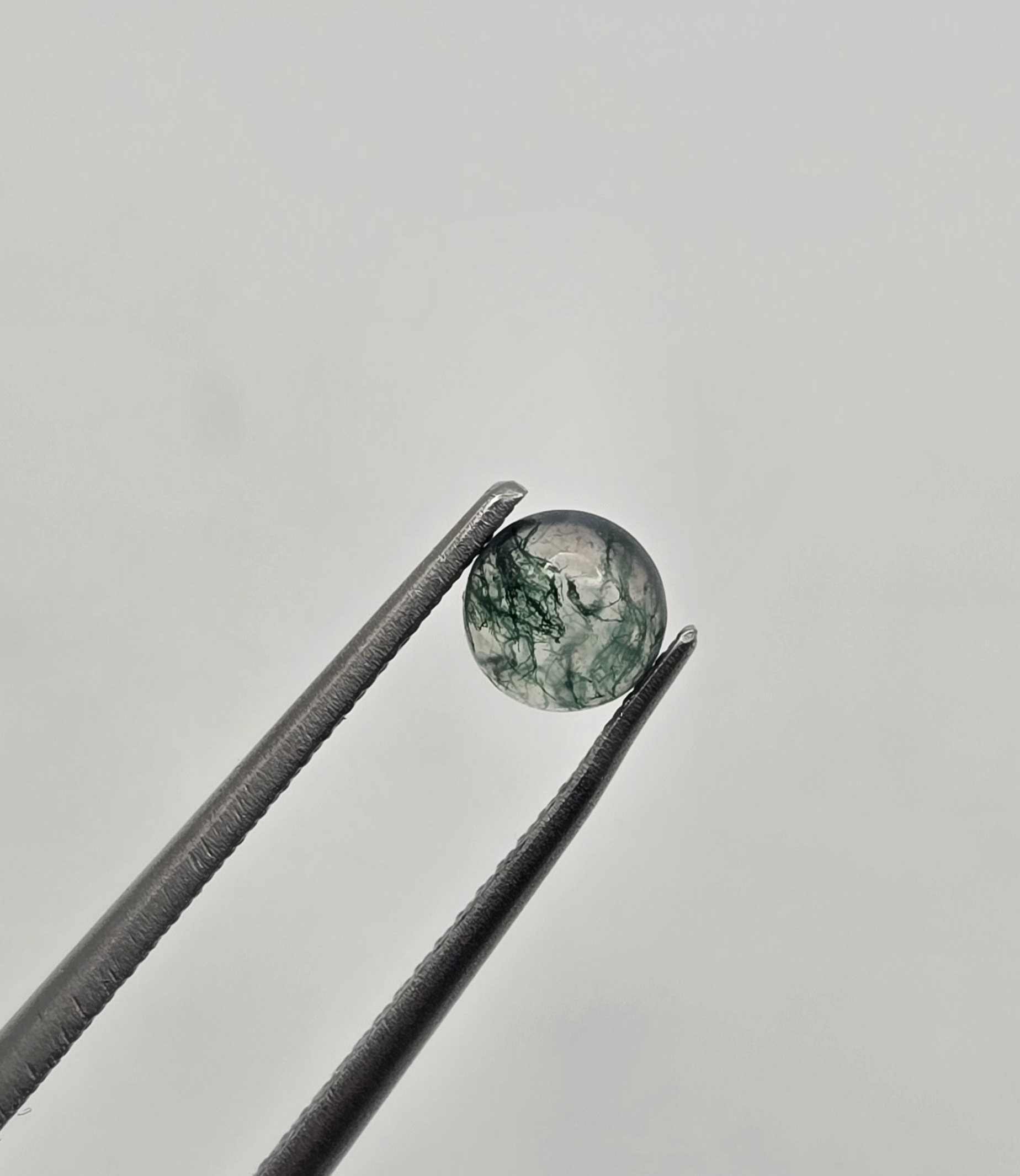 5mm round moss agate cabochon