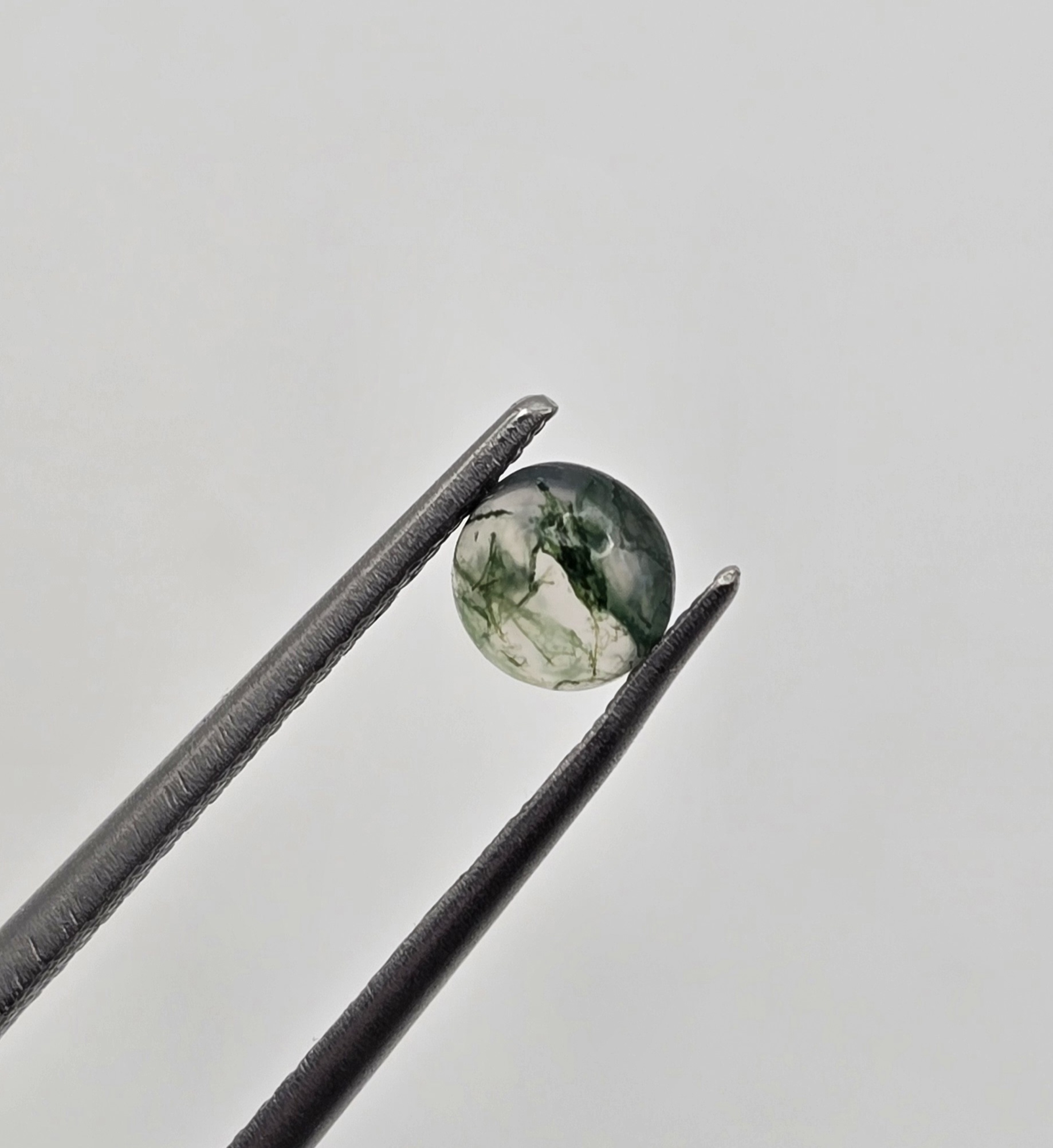 5mm round moss agate cabochon