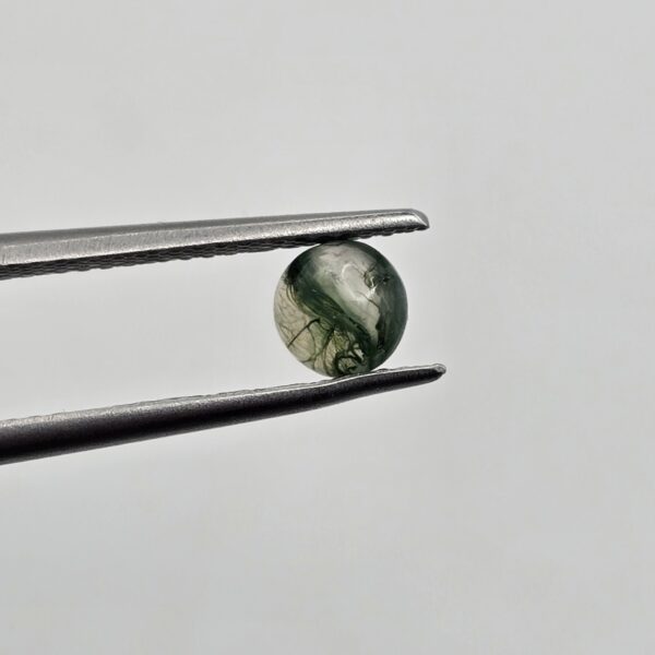 5mm round moss agate cabochon