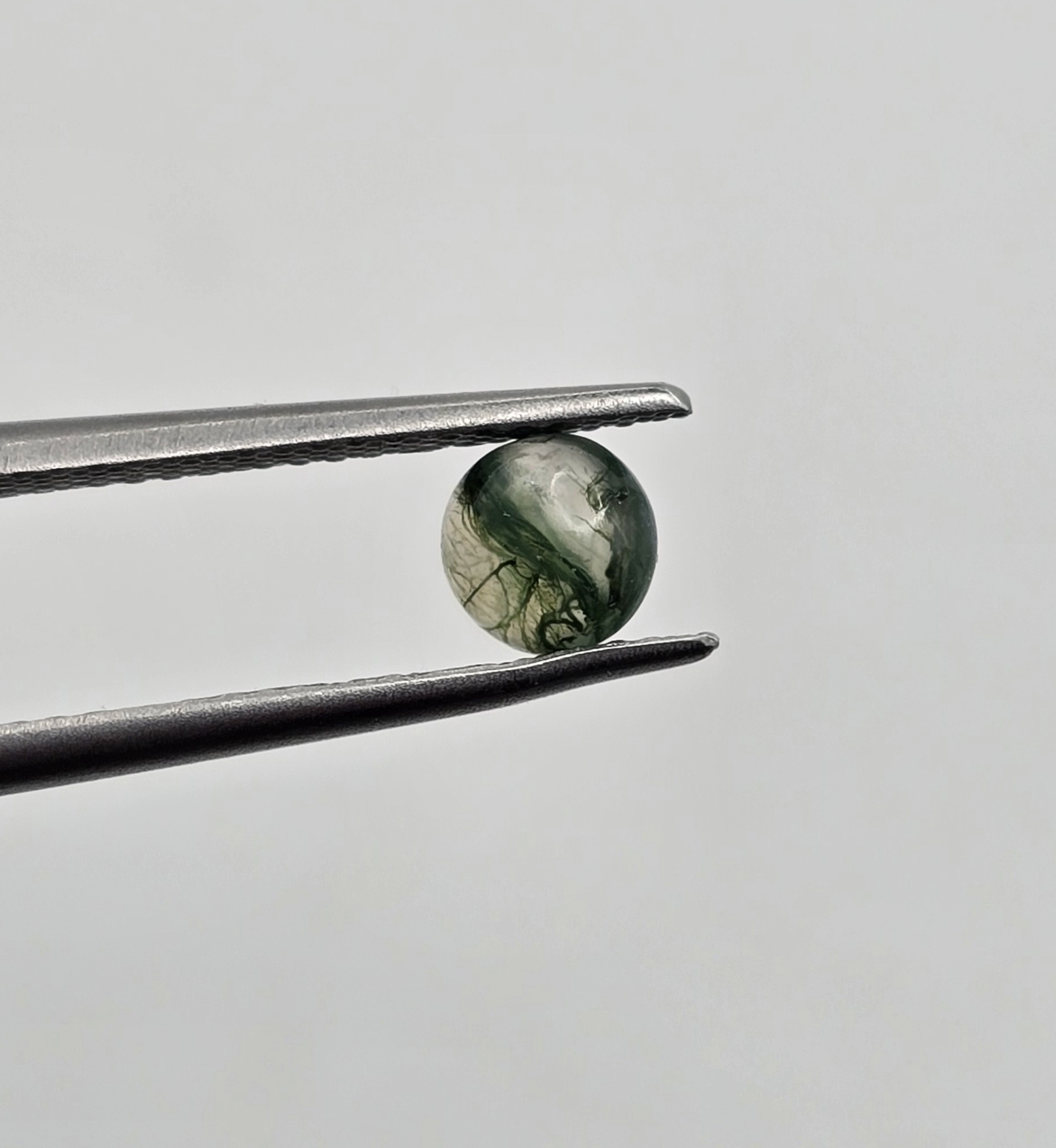 5mm round moss agate cabochon