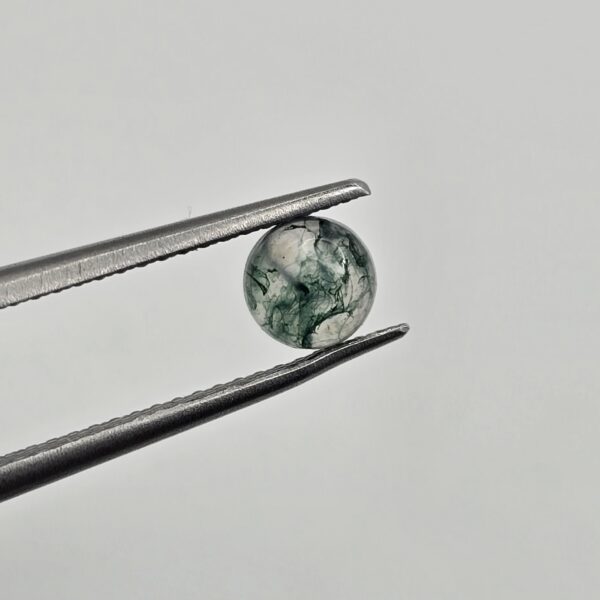5mm round moss agate cabochon