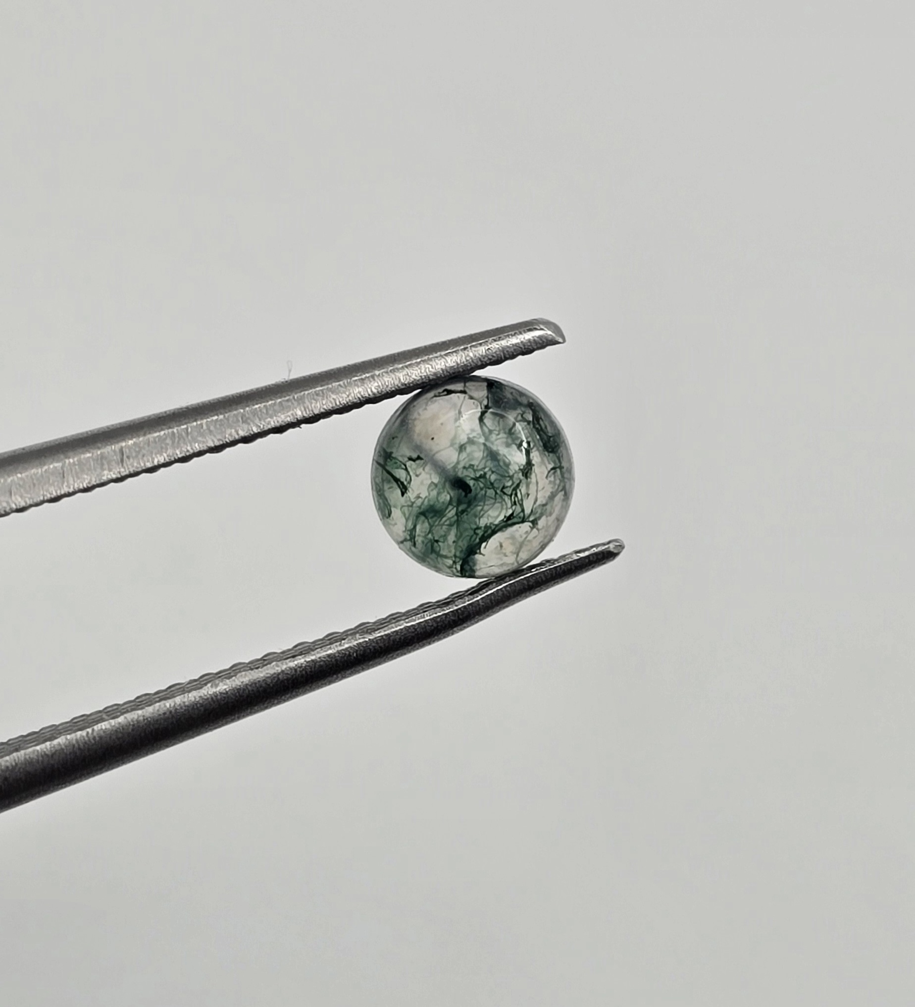 5mm round moss agate cabochon