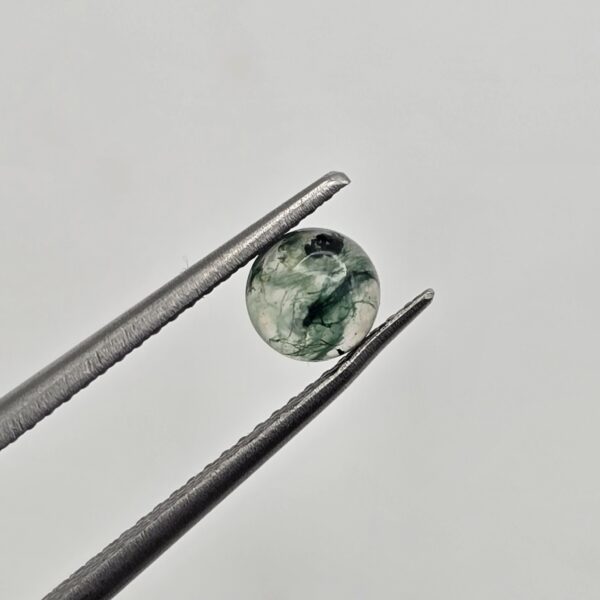 5mm round moss agate cabochon