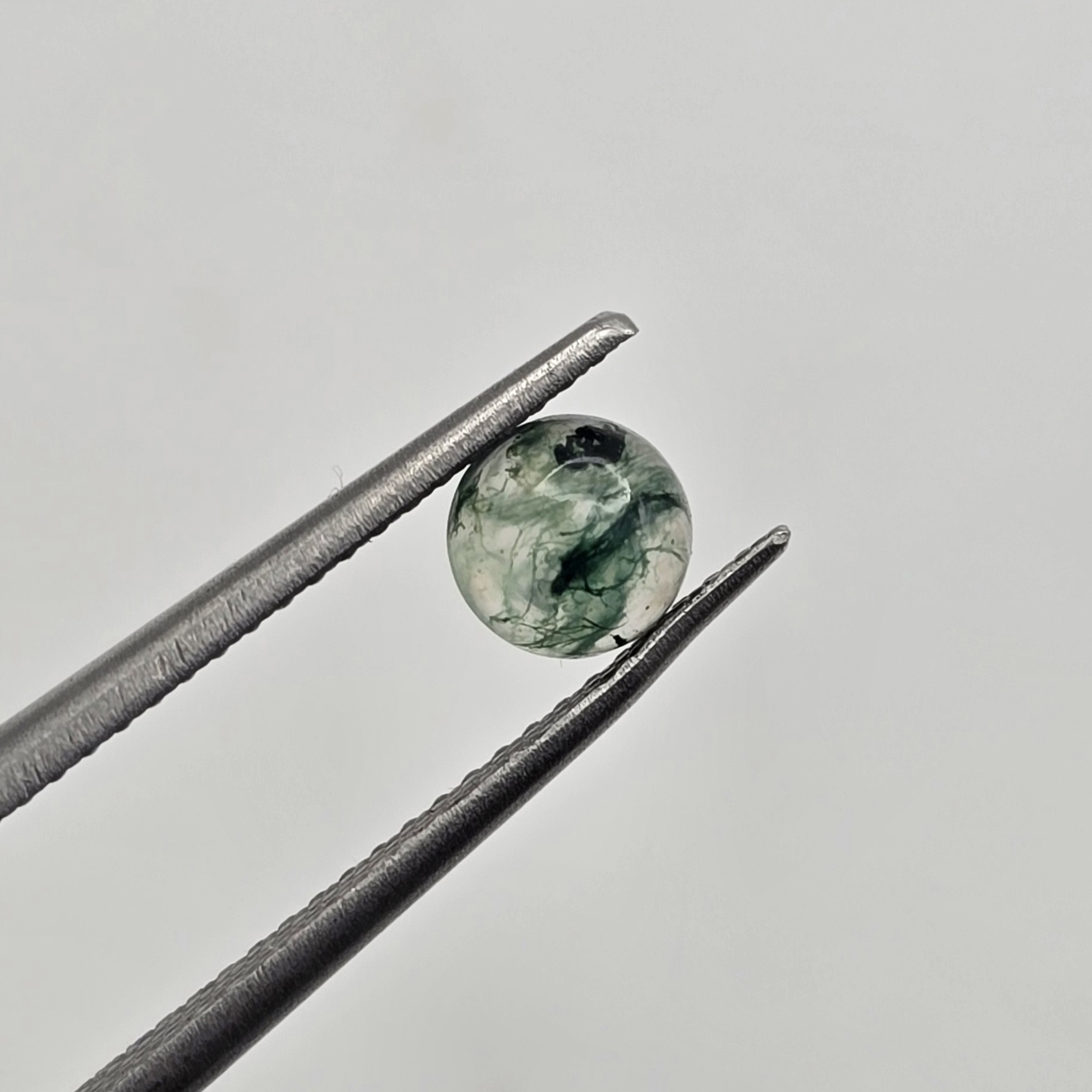 5mm round moss agate cabochon