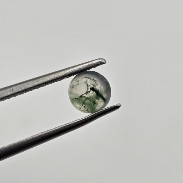 5mm round moss agate cabochon