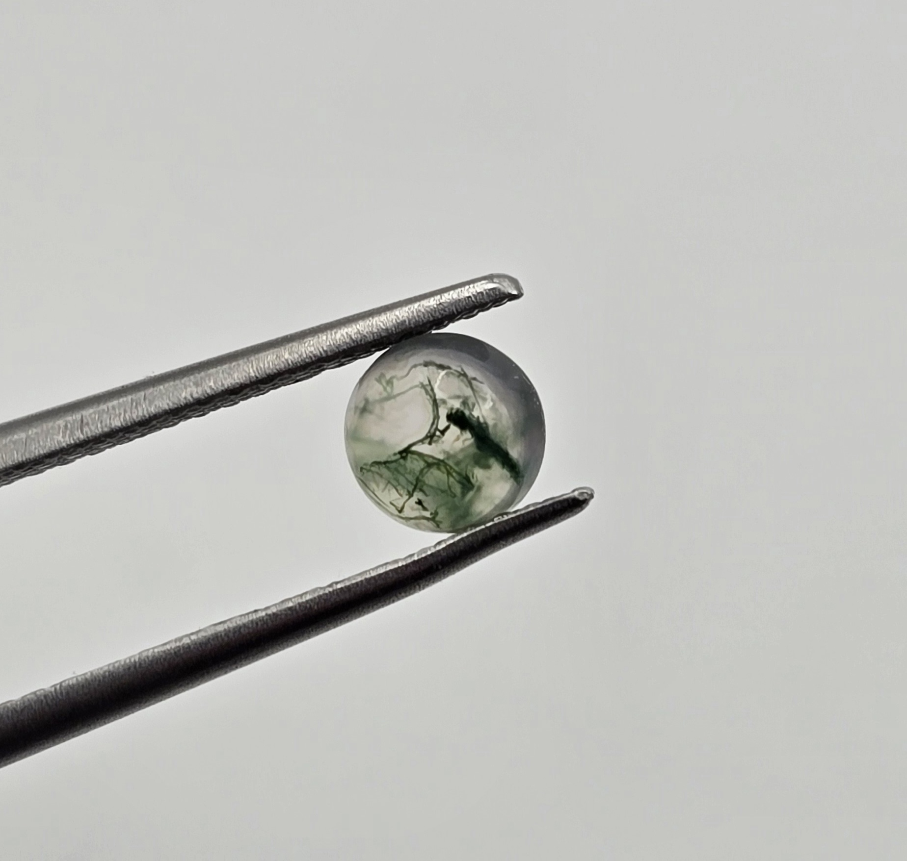 5mm round moss agate cabochon