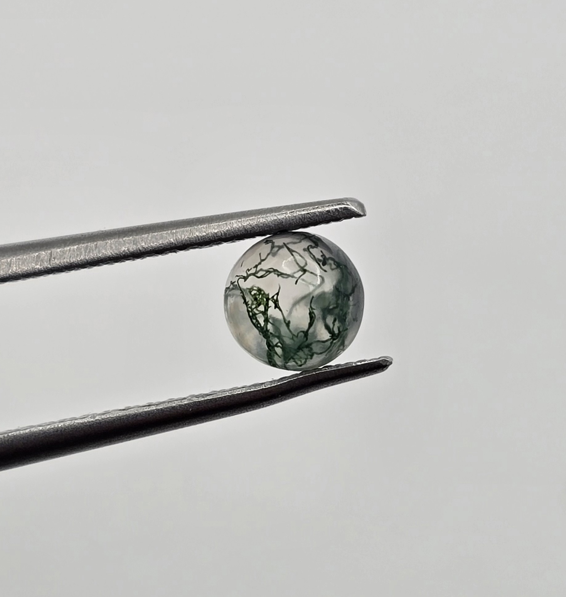 5mm round moss agate cabochon
