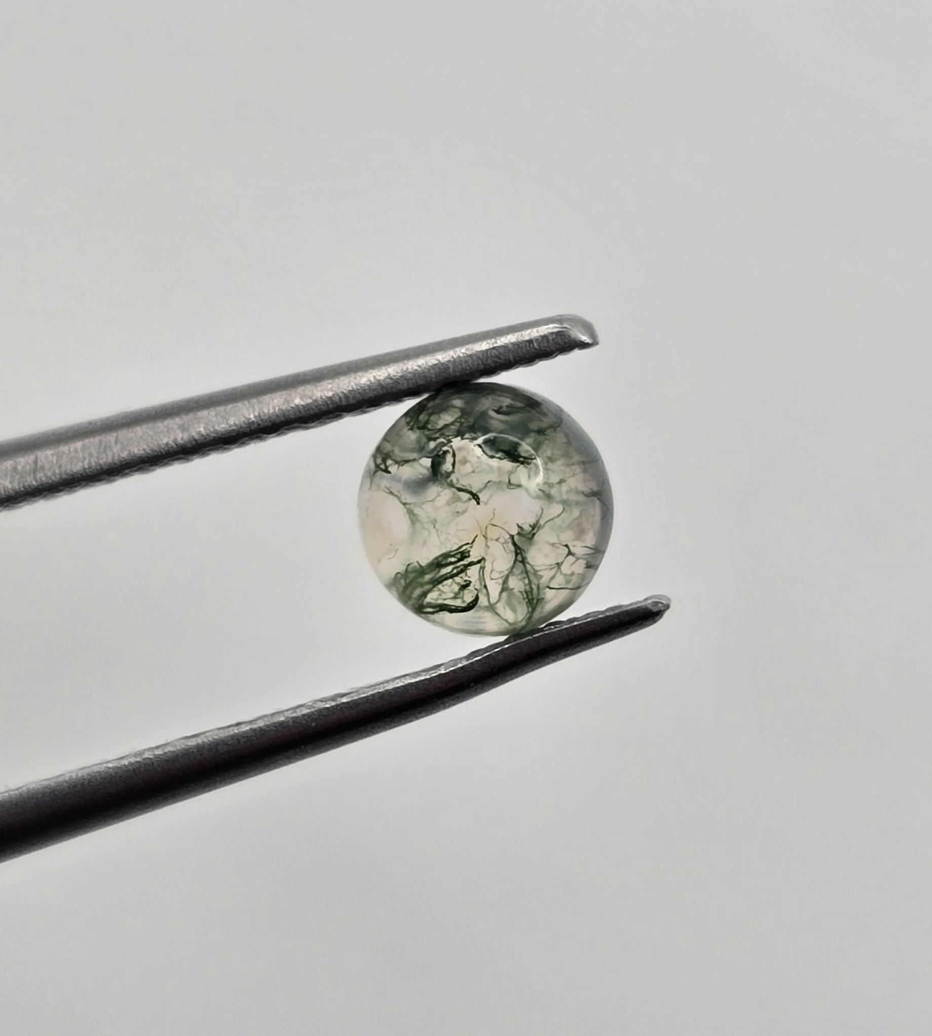 5mm round moss agate cabochon