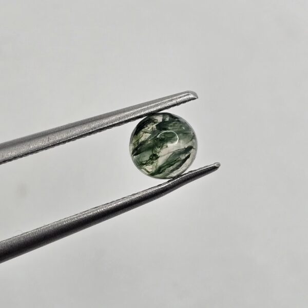 5mm round moss agate cabochon