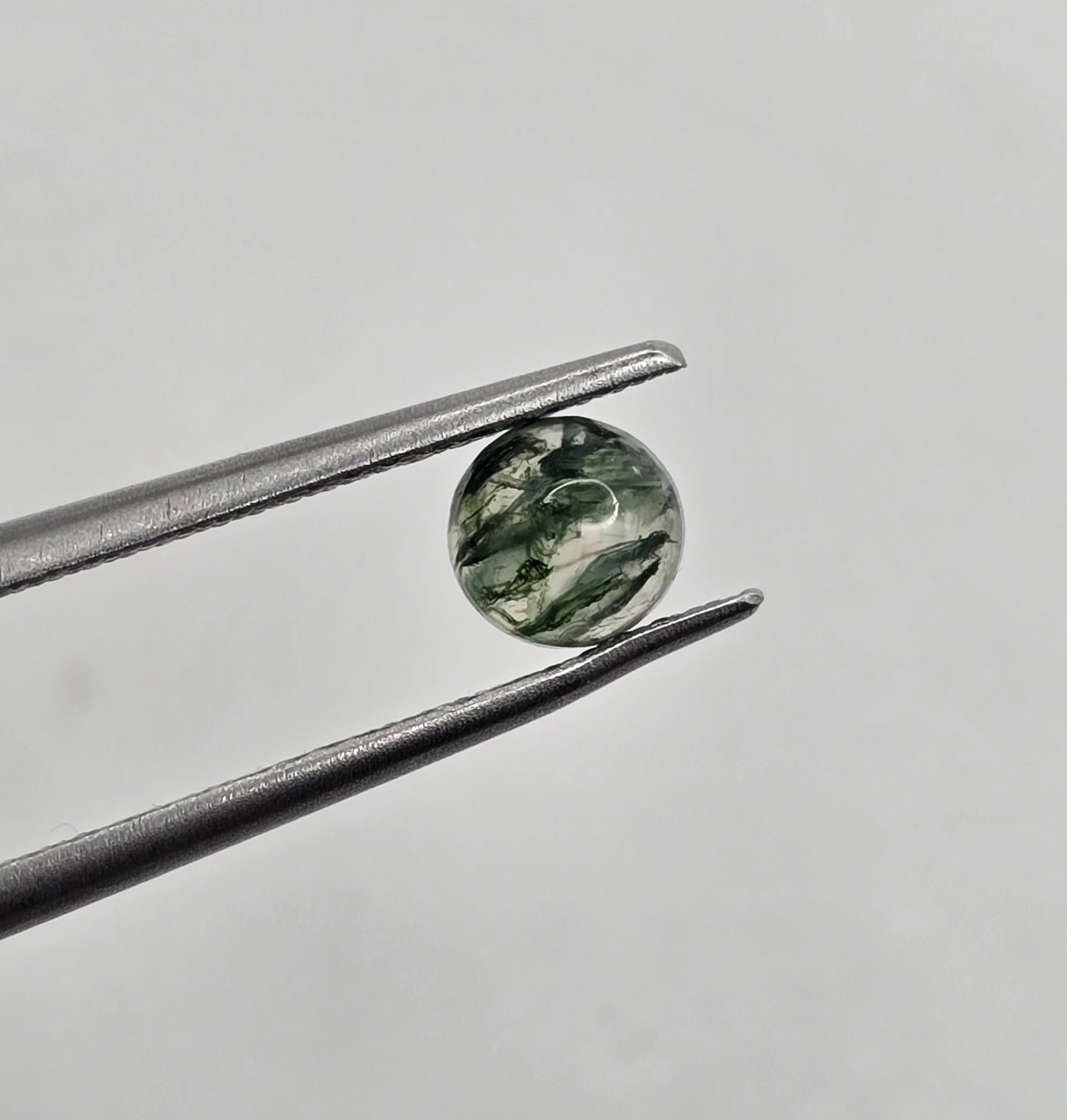 5mm round moss agate cabochon