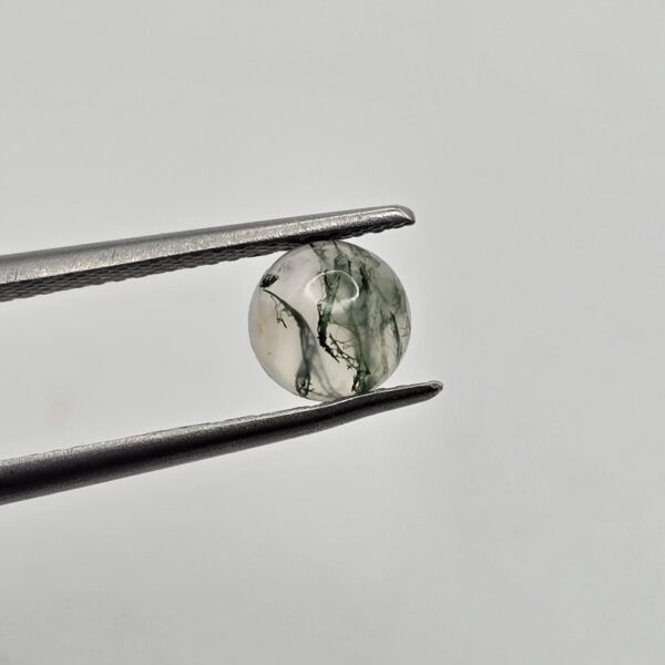 6mm round moss agate cabochon