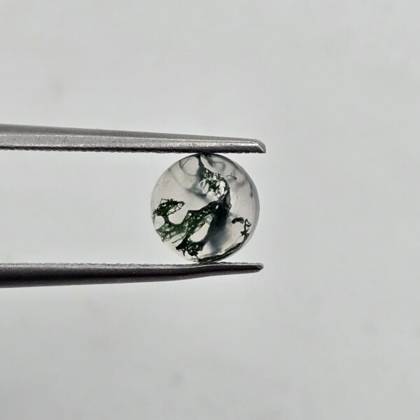 6mm round moss agate cabochon