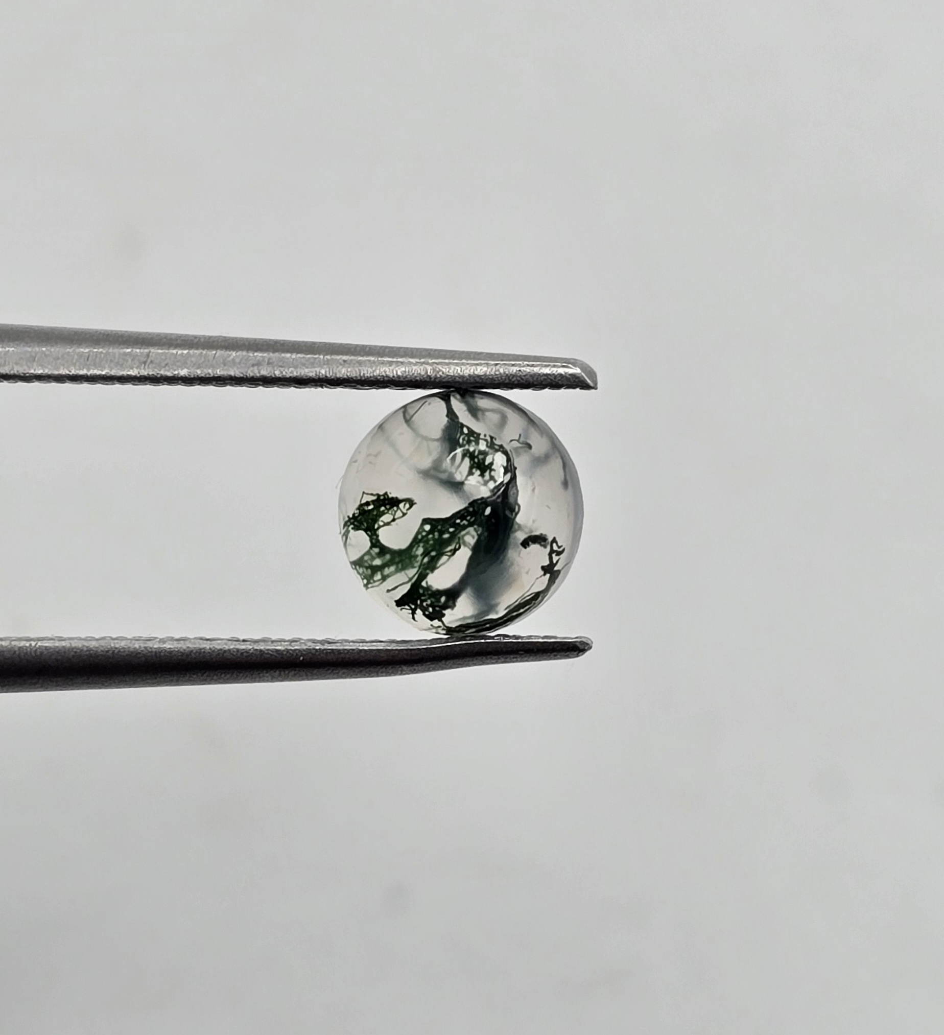 6mm round moss agate cabochon