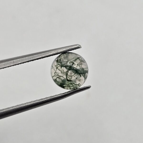 6mm round moss agate cabochon