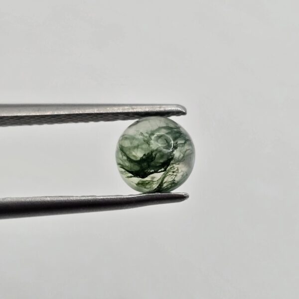 6mm round moss agate cabochon