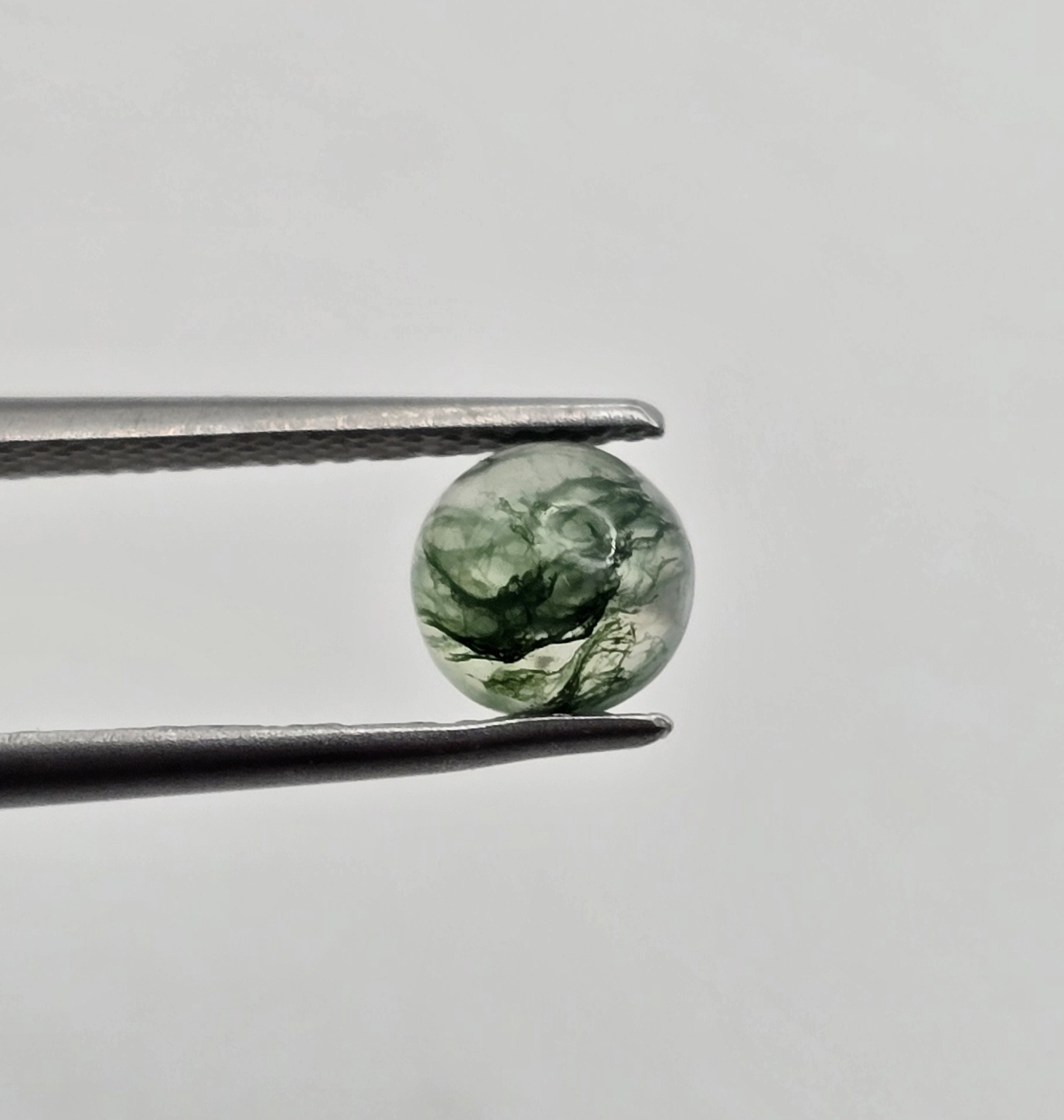 6mm round moss agate cabochon