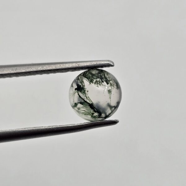 6mm round moss agate cabochon