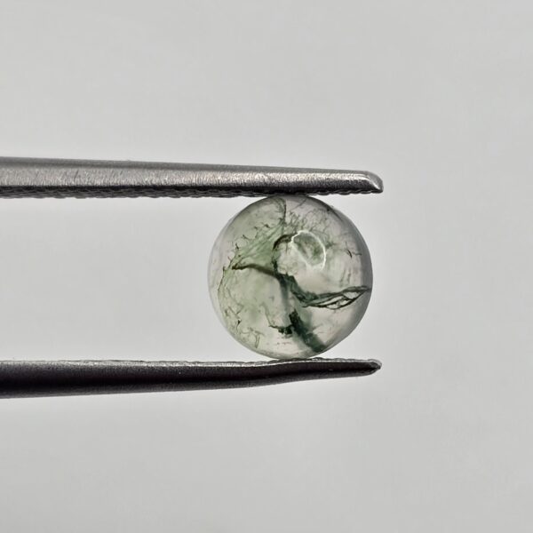6mm round moss agate cabochon