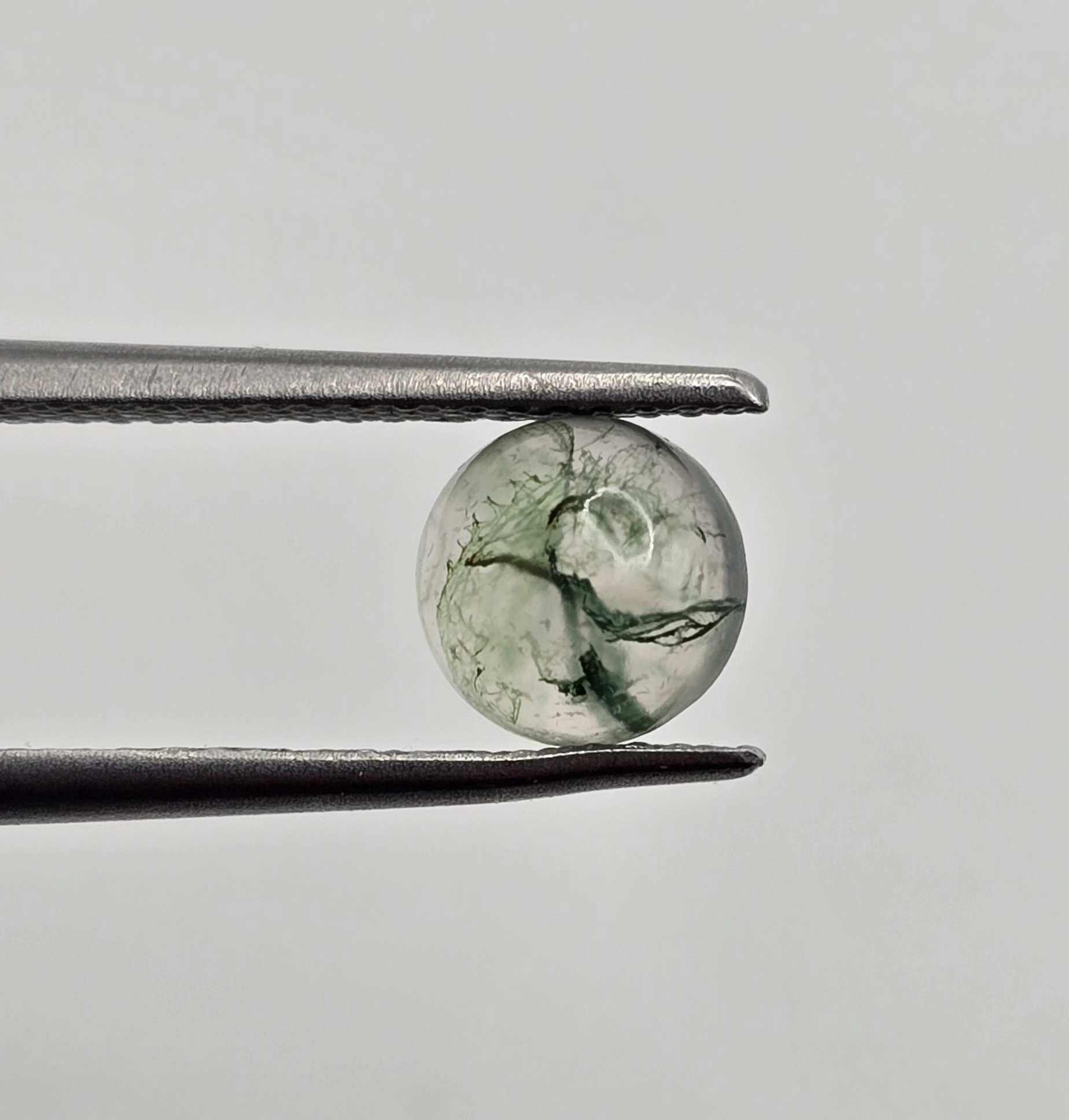 6mm round moss agate cabochon