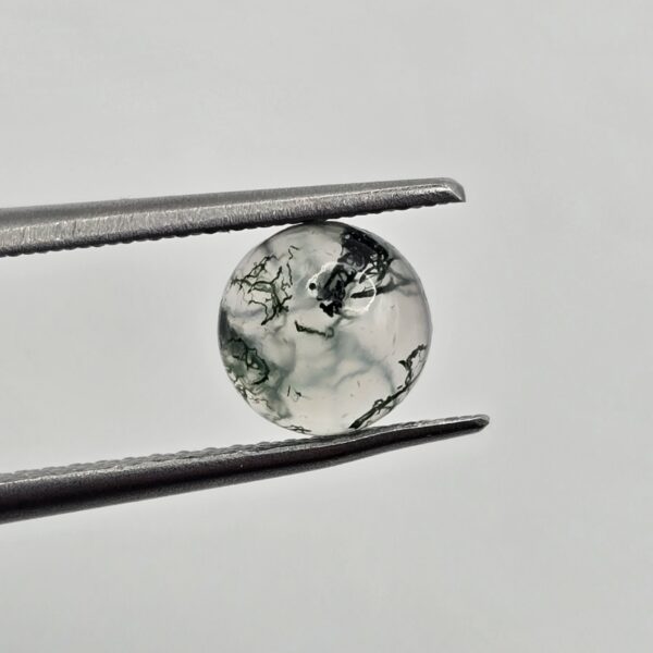 6mm round moss agate cabochon