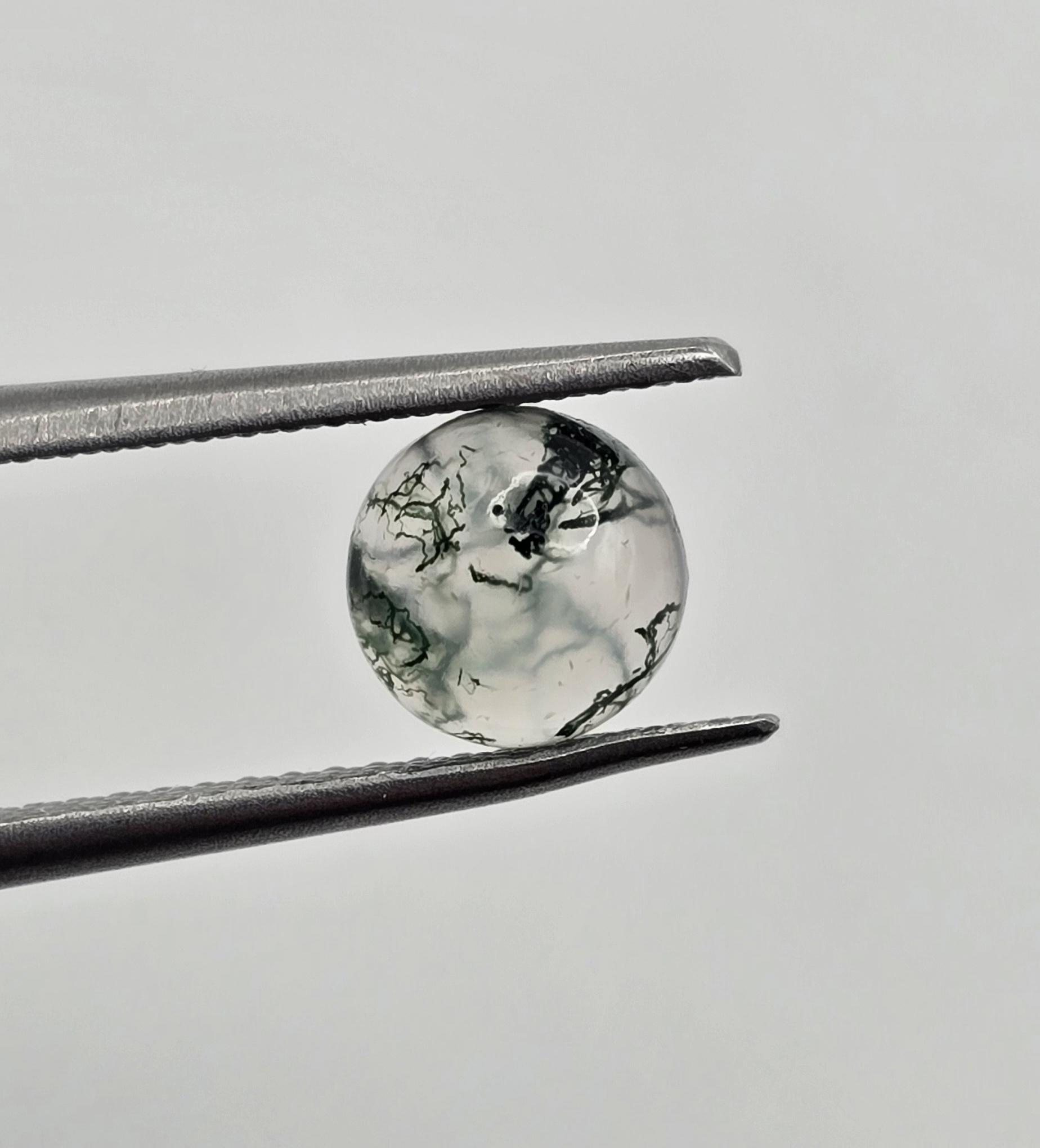 6mm round moss agate cabochon