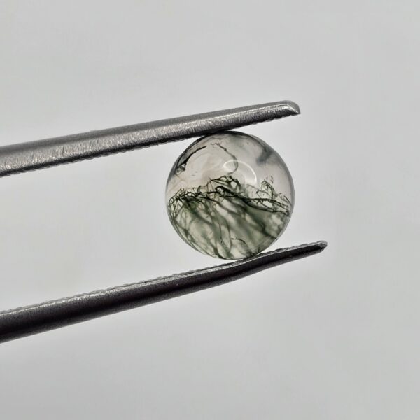 6mm round moss agate cabochon
