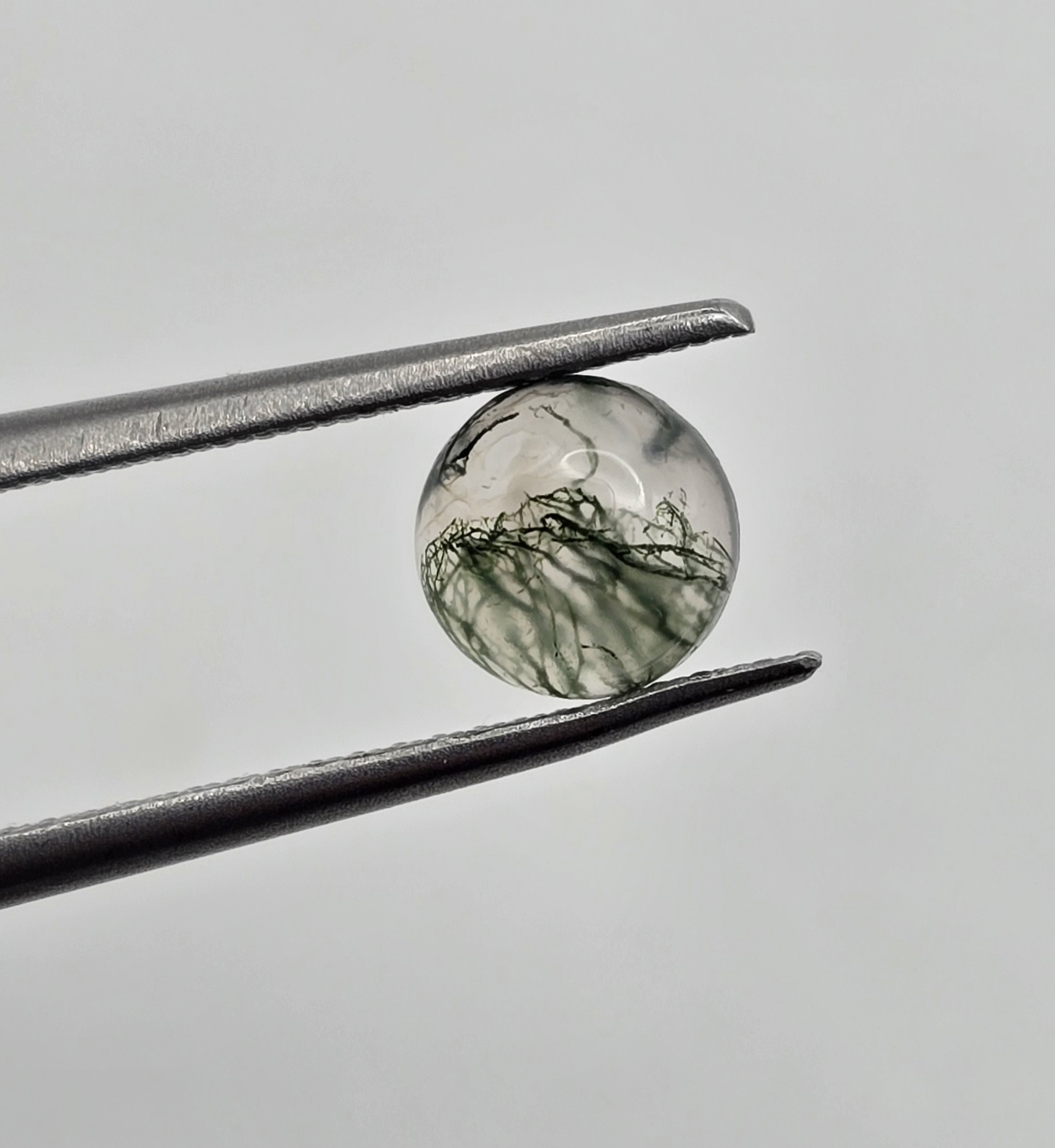 6mm round moss agate cabochon