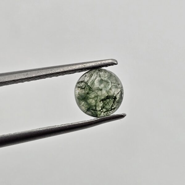 6mm round moss agate cabochon