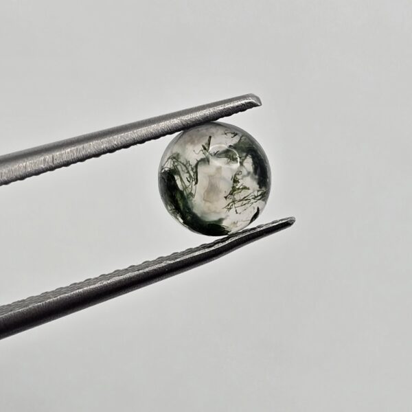 6mm round moss agate cabochon