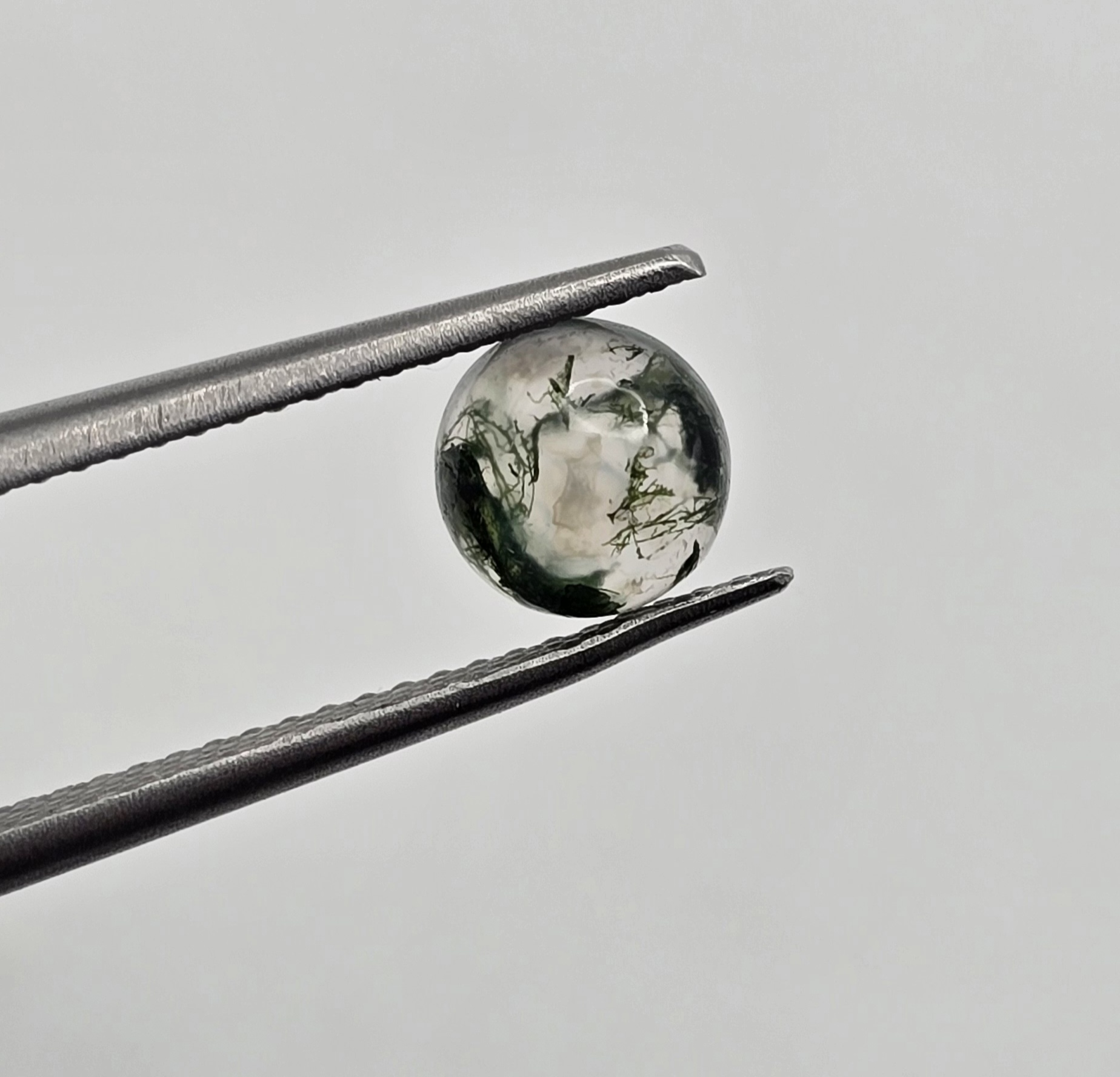 6mm round moss agate cabochon