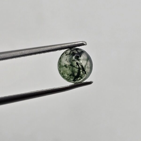6mm round moss agate cabochon