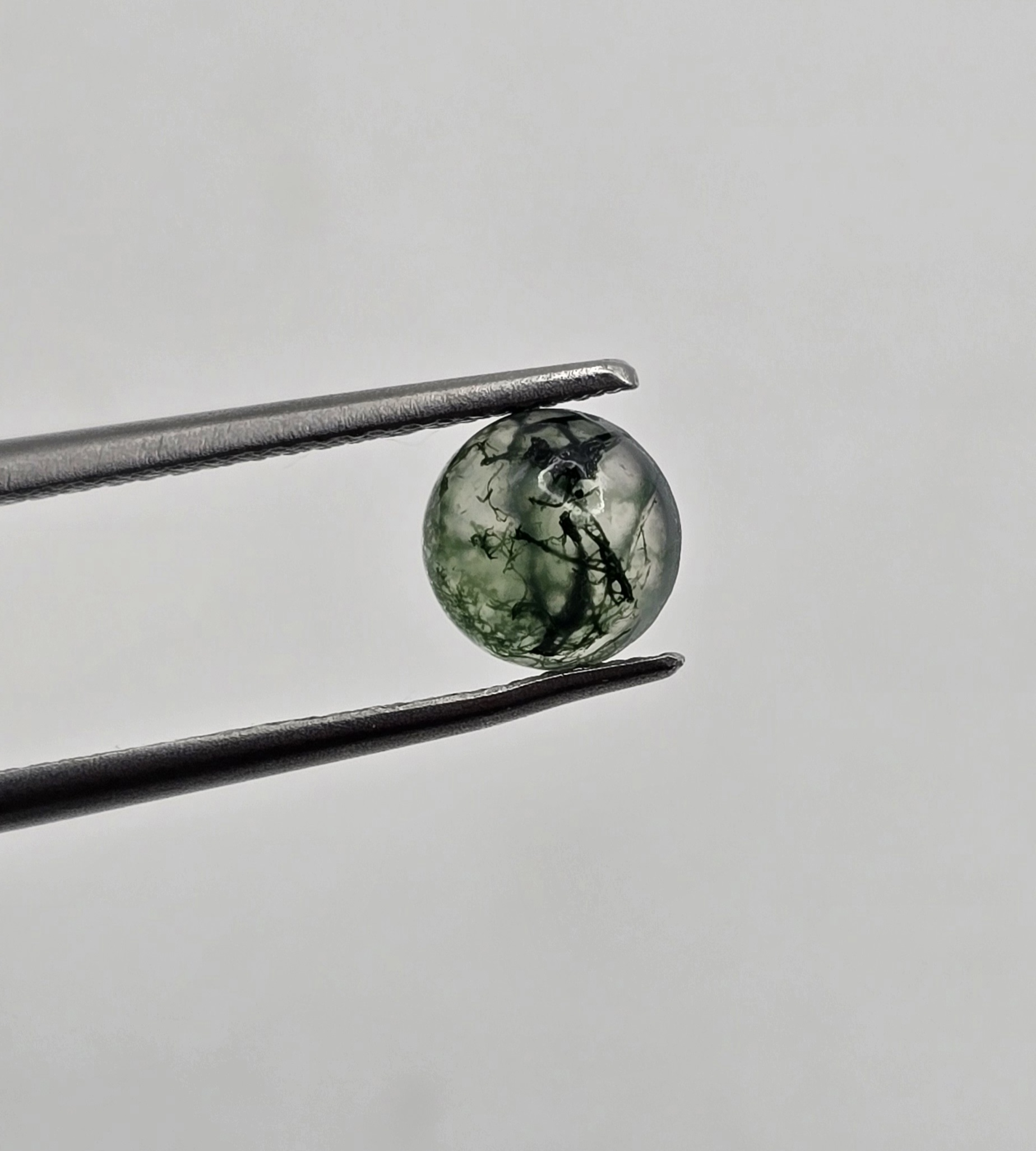 6mm round moss agate cabochon