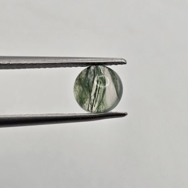 7mm round moss agate cabochon