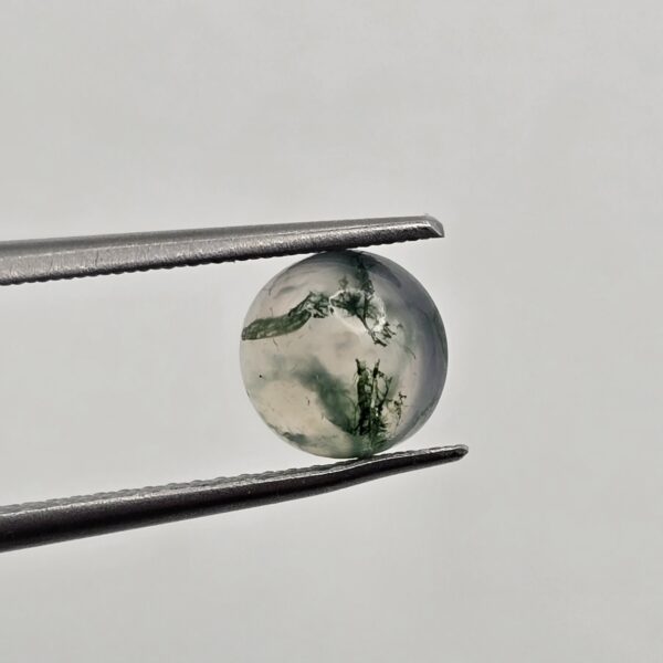 7mm round moss agate cabochon
