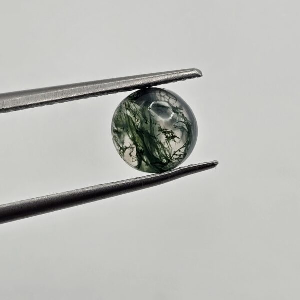 7mm round moss agate cabochon