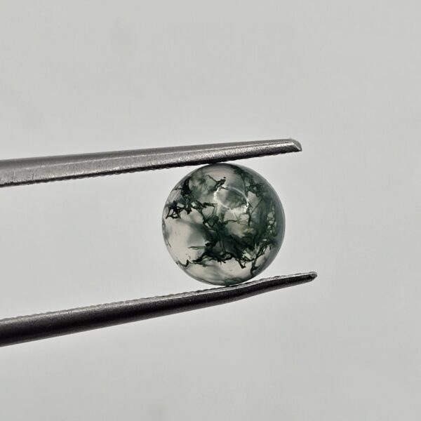 7mm round moss agate cabochon