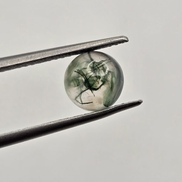 7mm round moss agate cabochon
