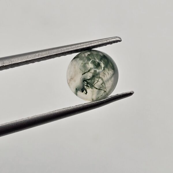 7mm round moss agate cabochon