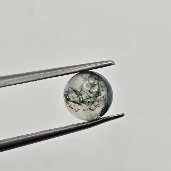 7mm round moss agate cabochon