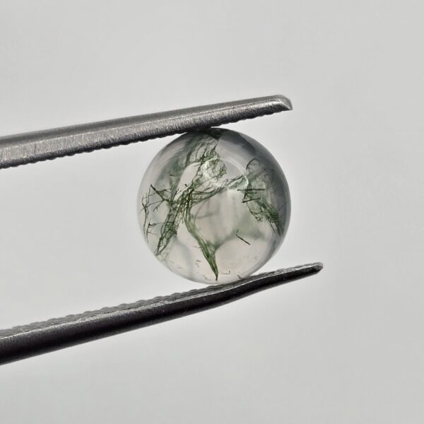 7mm round moss agate cabochon